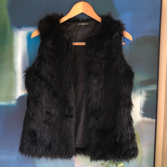 Shein Jackets \u0026 Coats | Shein Faux Fur Vest | Color: Black | Size: S | B_She's Closet